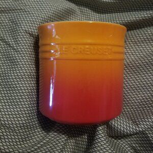 LE CREUSET 2.3L Utensil Crock Flame Color Holder Vase Orange NWT
